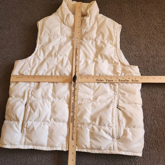 EDDIE BAUER Women's Puffer Vest Extra Large White Goose Down Lightweight - Picture 10 of 15